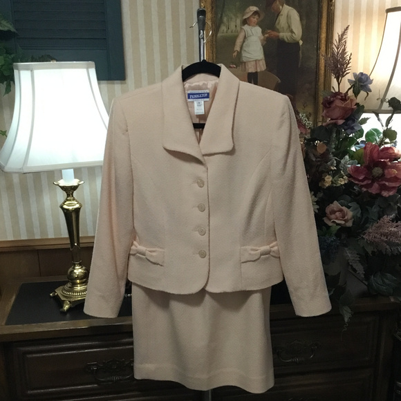 SOLD Vintage Blush Pink Wool Pendleton Skirt Suit - Picture 8 of 8